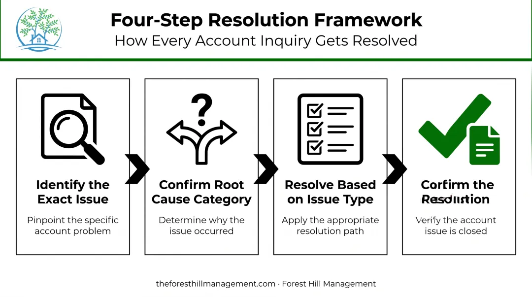 Four-step process for resolving receivables performance management disputes