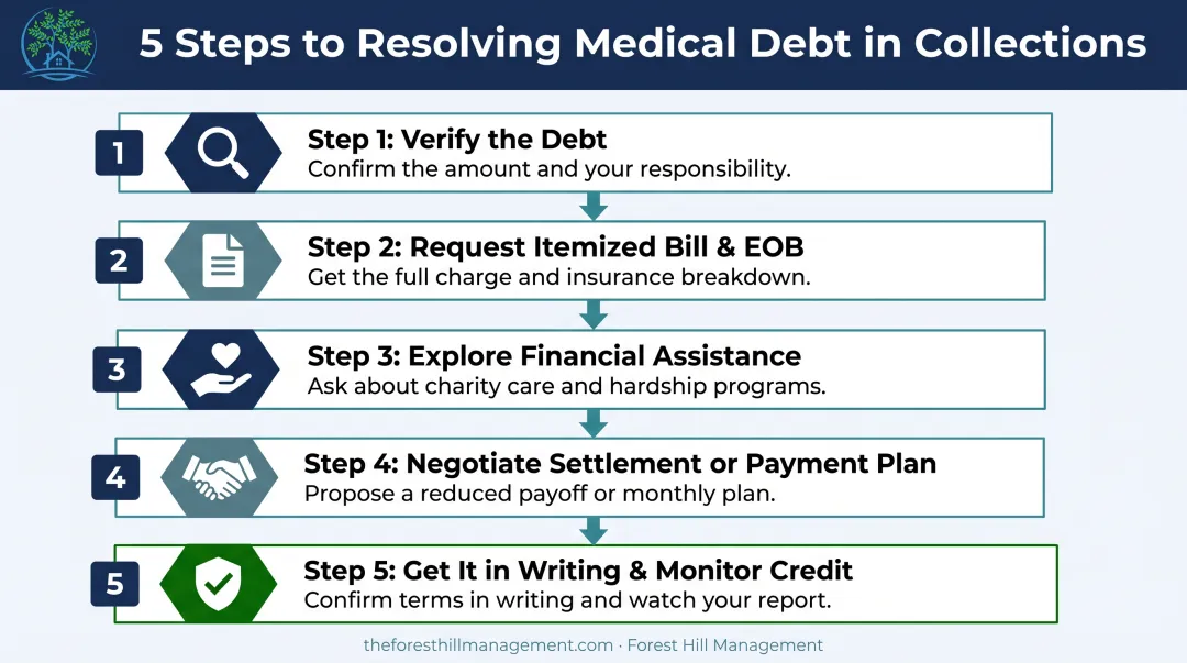 5-step process for resolving medical debt in collections