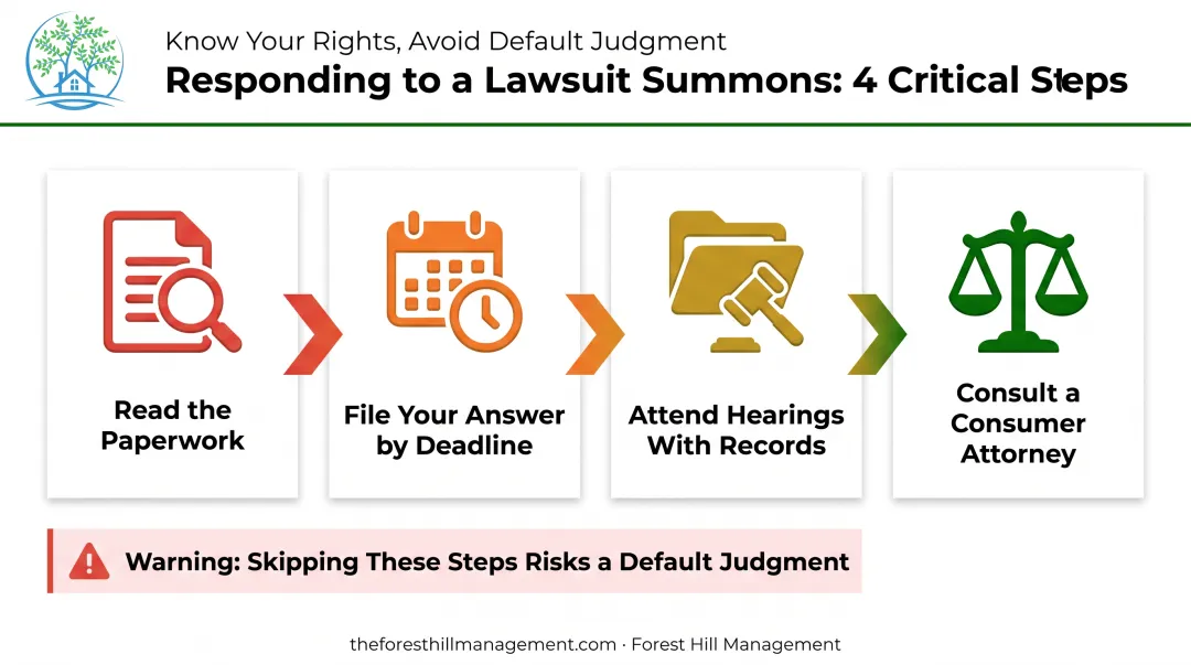 Four-step process for responding to a debt collection lawsuit
