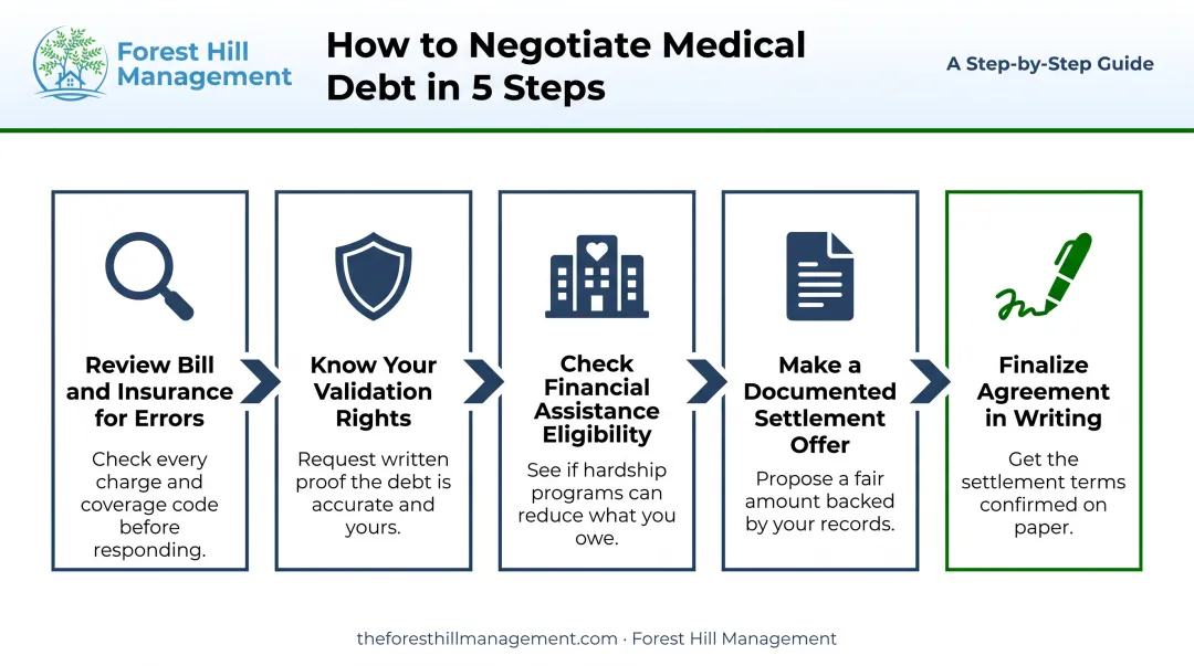 5-step process for negotiating and settling medical debt