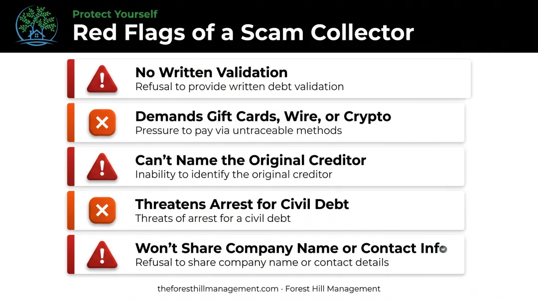 Five warning signs of a scam debt collector checklist
