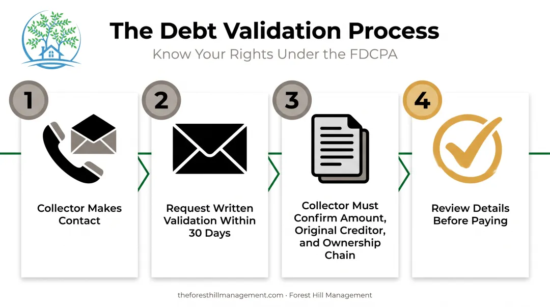 Debt validation letter request process and required collector information