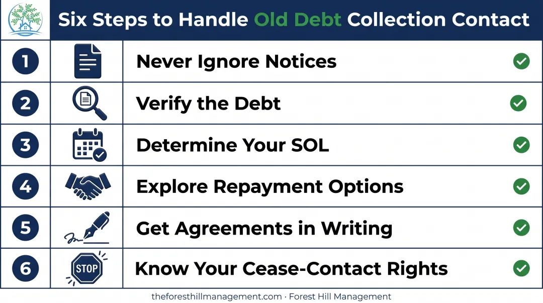 Six-step checklist for handling old credit card debt collection