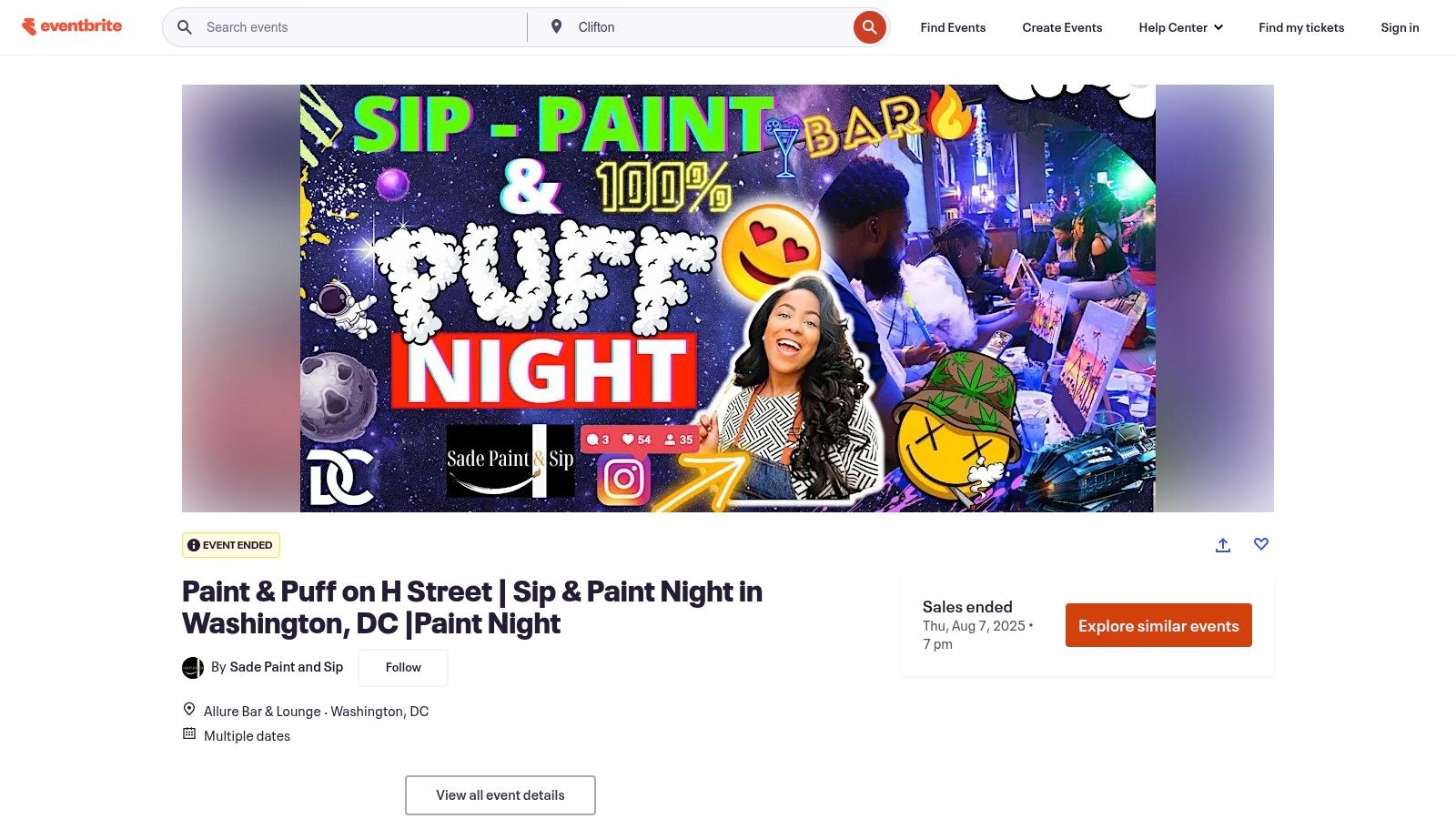 Paint & Puff on H Street (Sip‑and‑Paint)