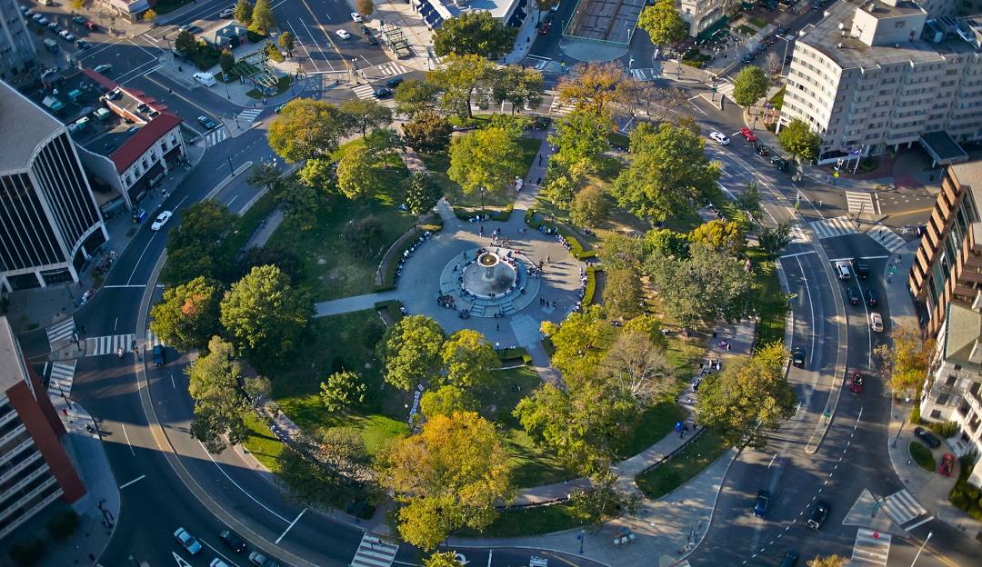 Dupont Circle neighborhood in Washington DC near dispensary