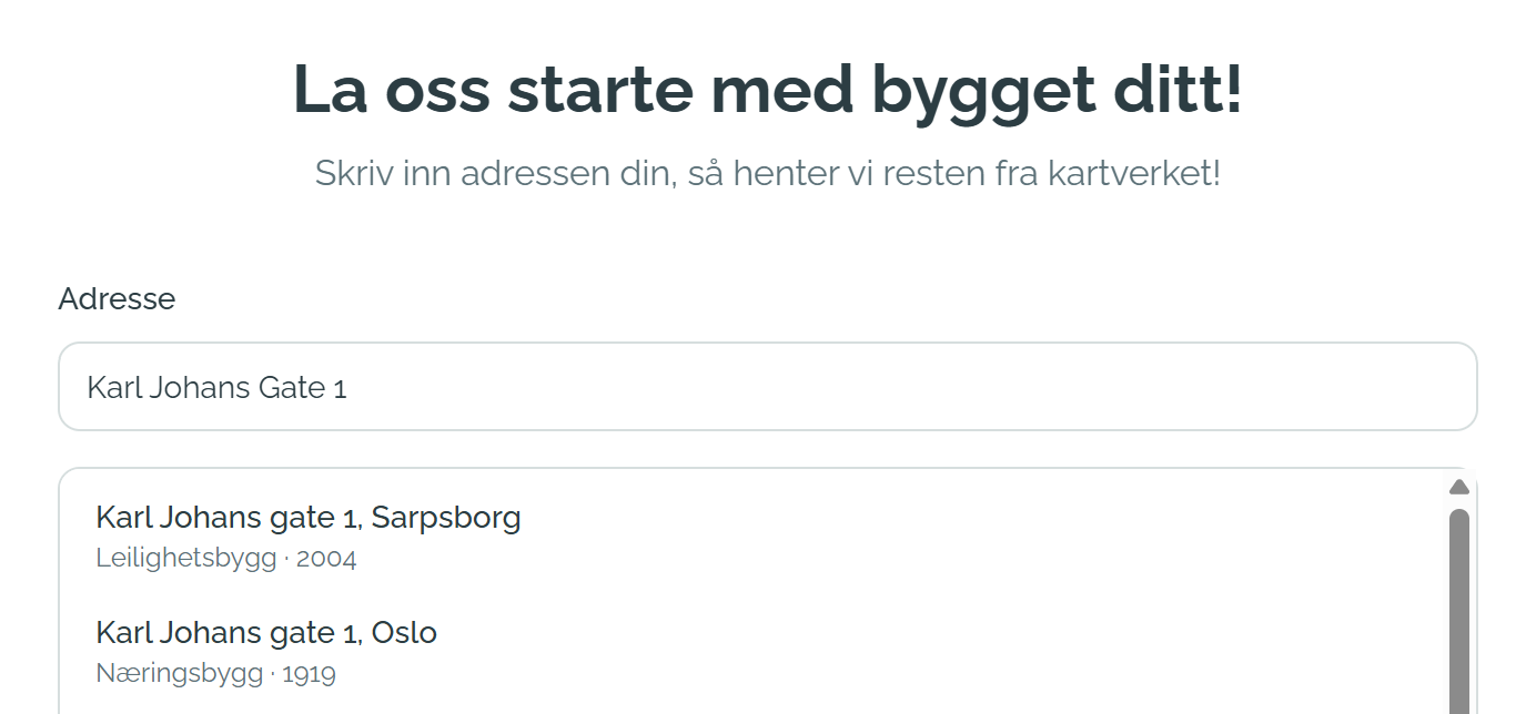 Legg inn adresse i Sophie