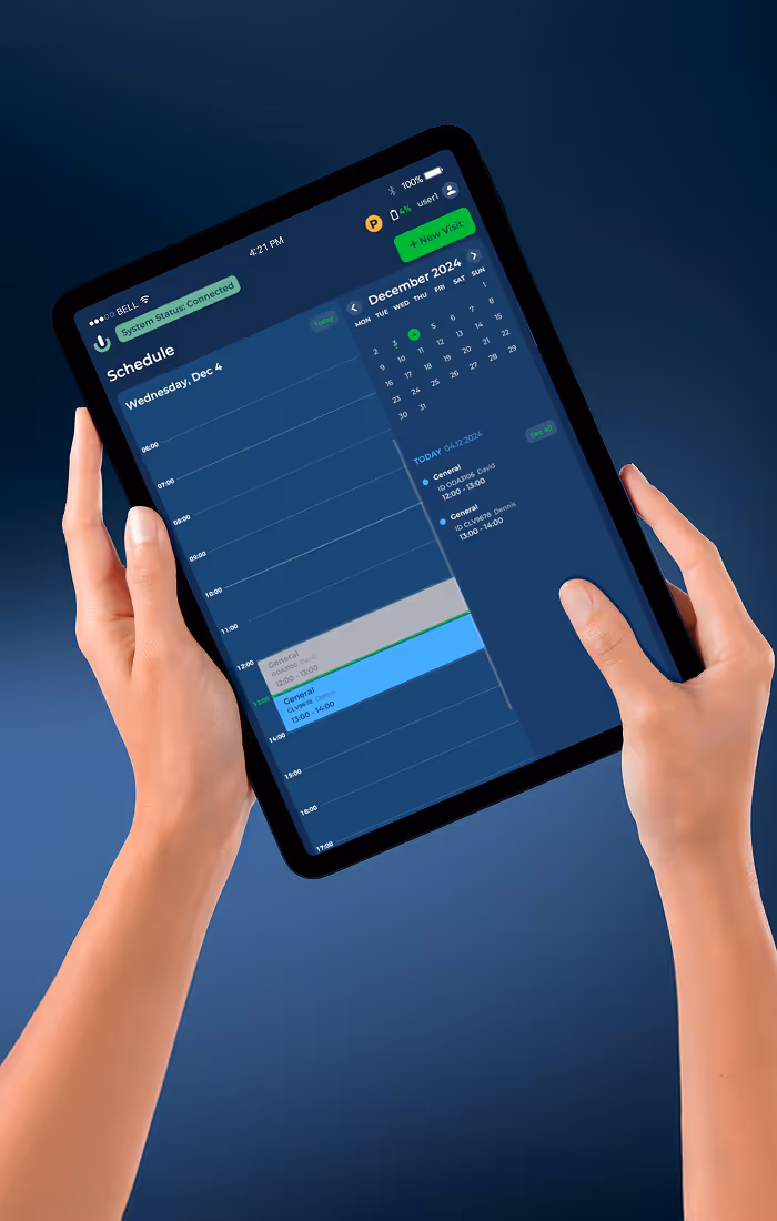 roboSculptor tablet - schedule to sign up for procedure