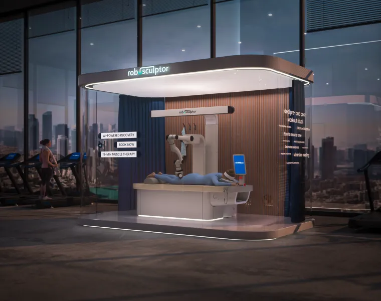 roboSculptor capsule in fitness center, gym