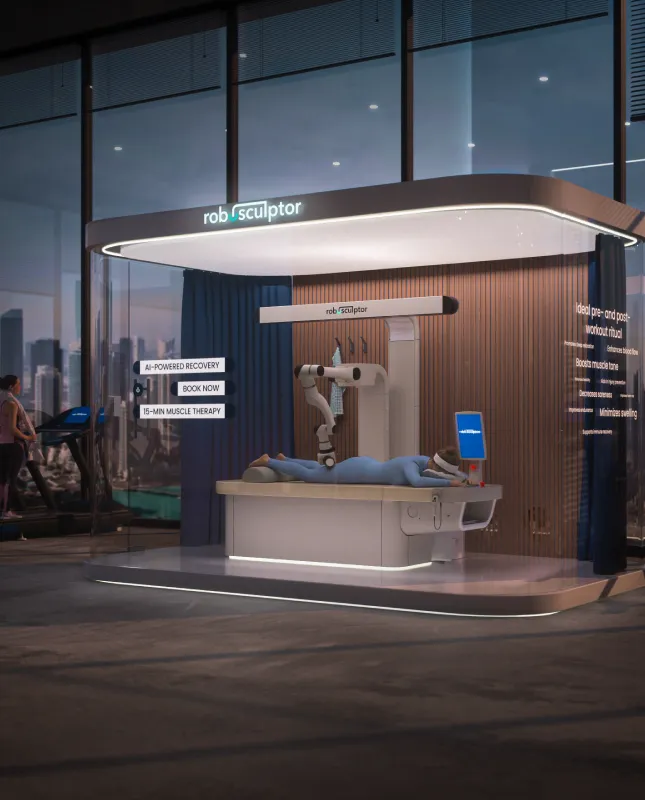 roboSculptor capsule in fitness center, gym