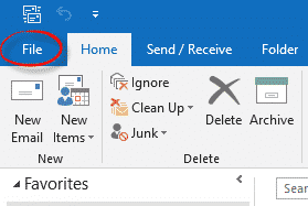 Outlook Out of Office Step 2