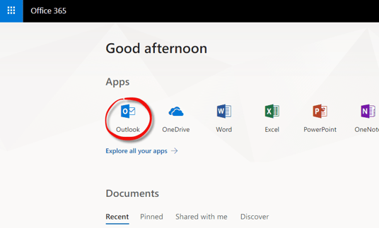 Outlook (Online) Out of Office Step 1