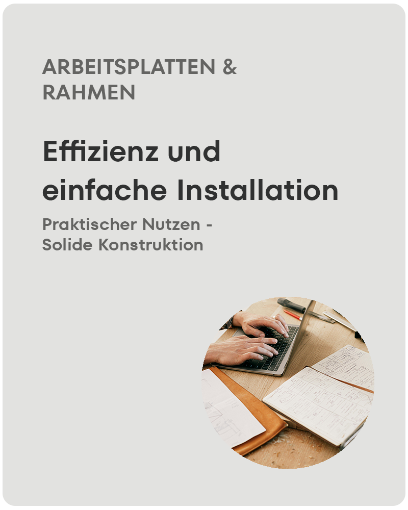 Arbeitsplatten und Rahmen