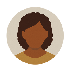 icon of dark skinned woman with curly hair