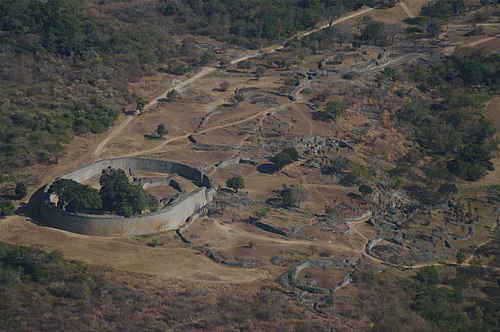 Great Zimbabwe aus der Perspektive einer Drohne