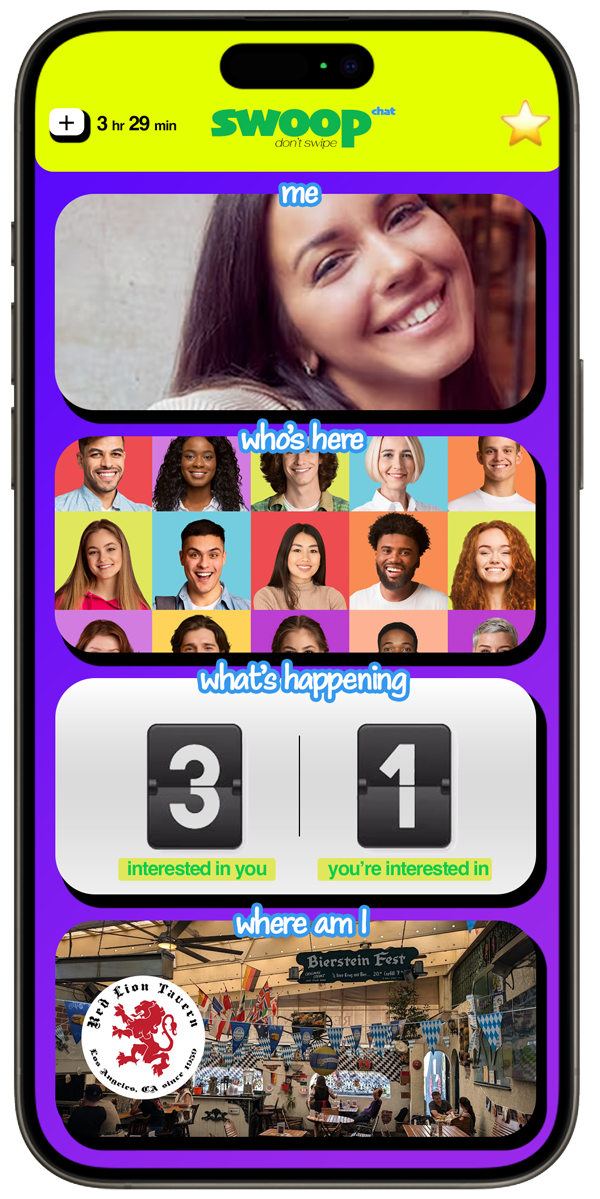 images of swoopchat - app main interface