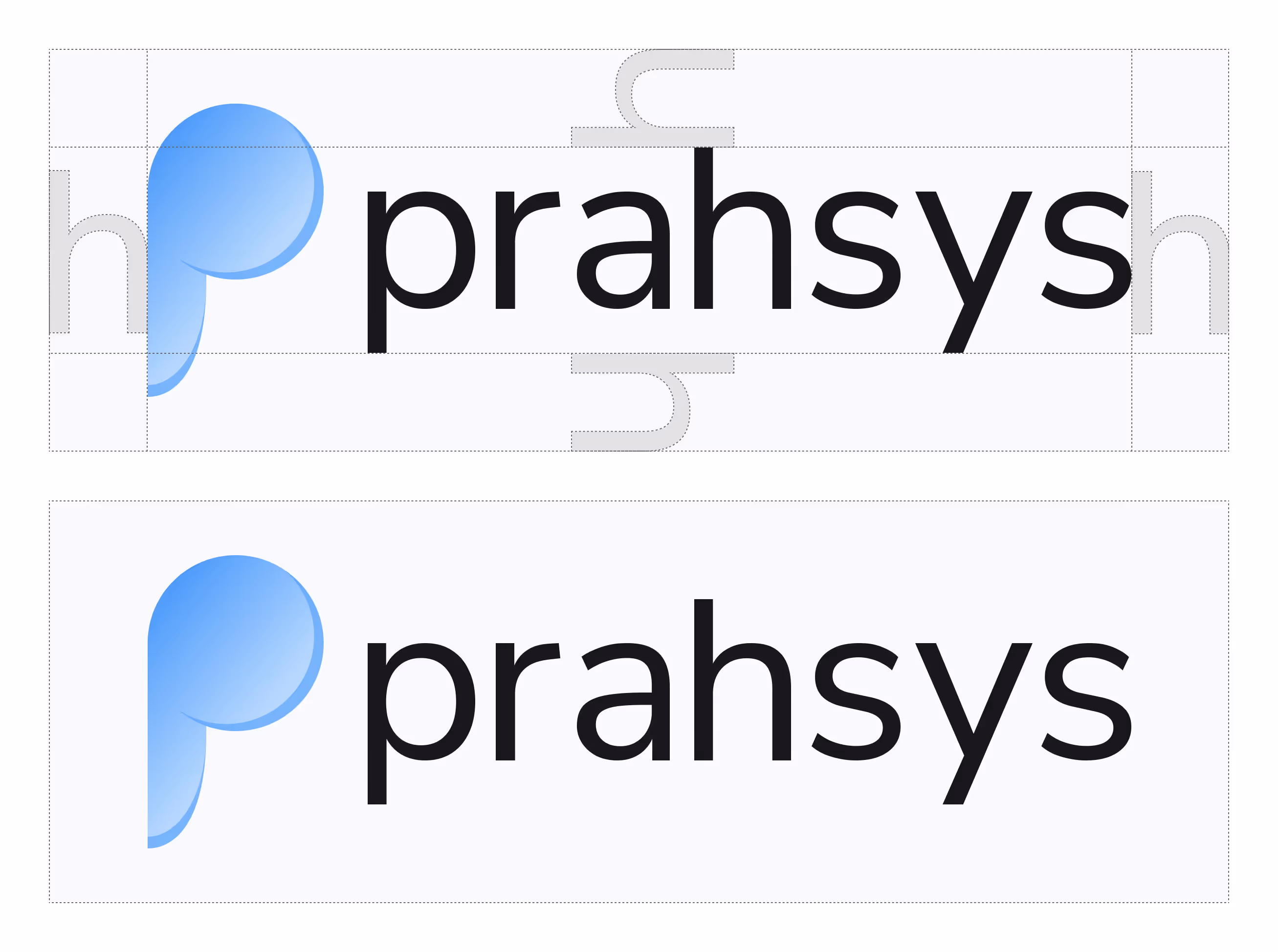 Grid showing Prahsys logo minimum spacing