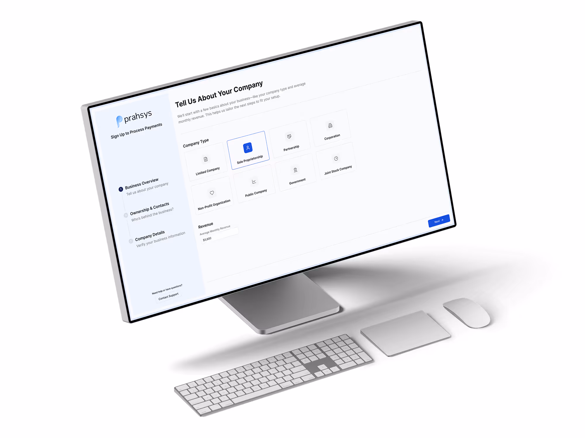 Mac mockup of Prahsys Merchant Application