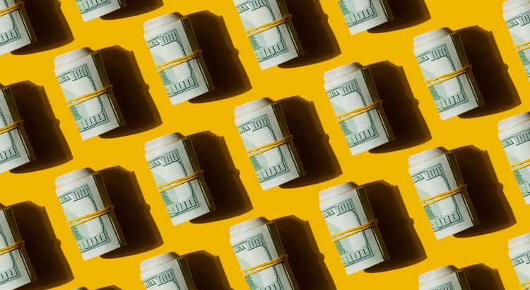 Stacks of U.S. currency representing home equity value available to homeowners.