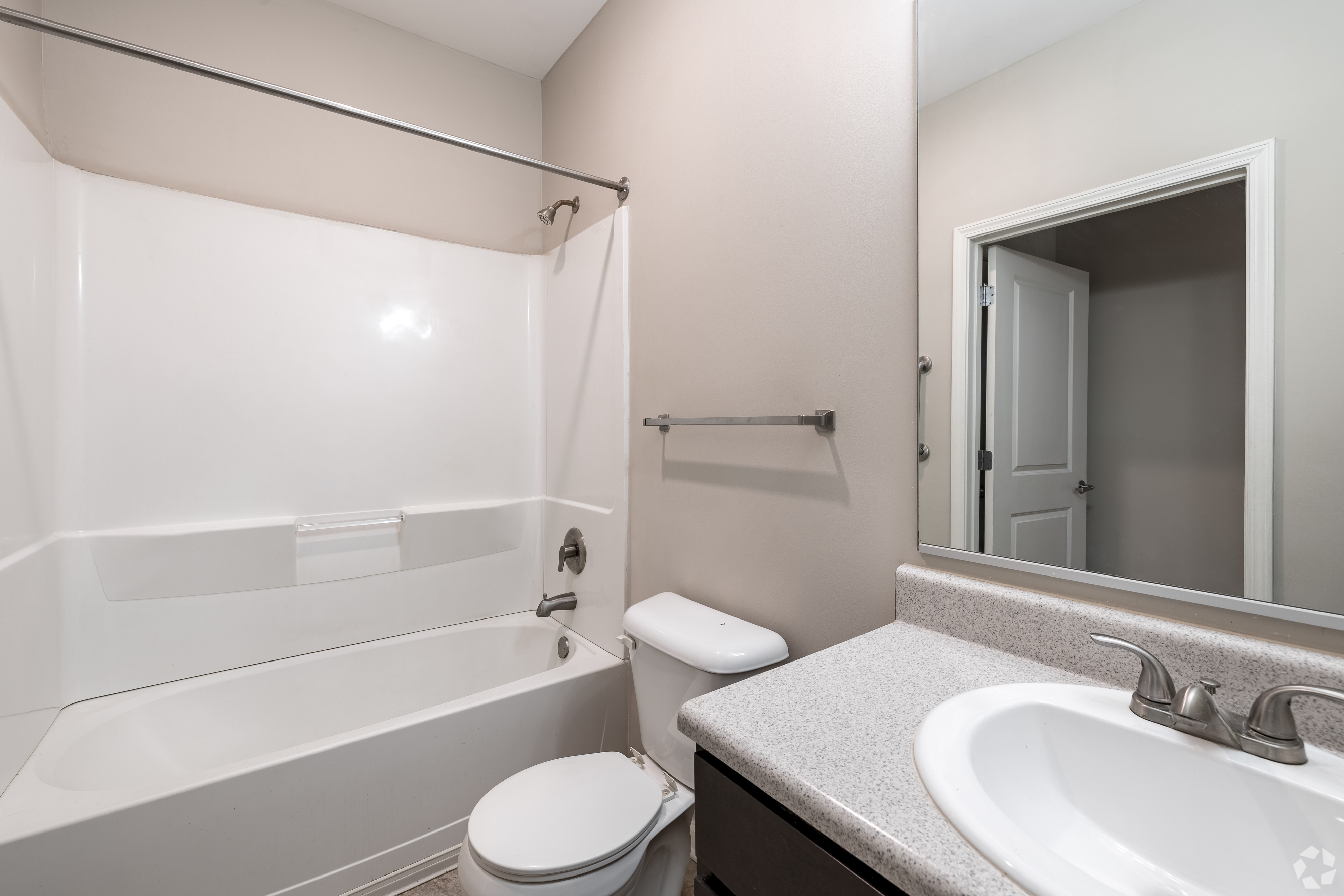 Bathroom with shower tub combo
