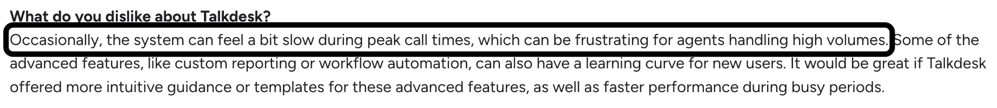 A G2 reviewer explains their frustration with system instability during peak periods