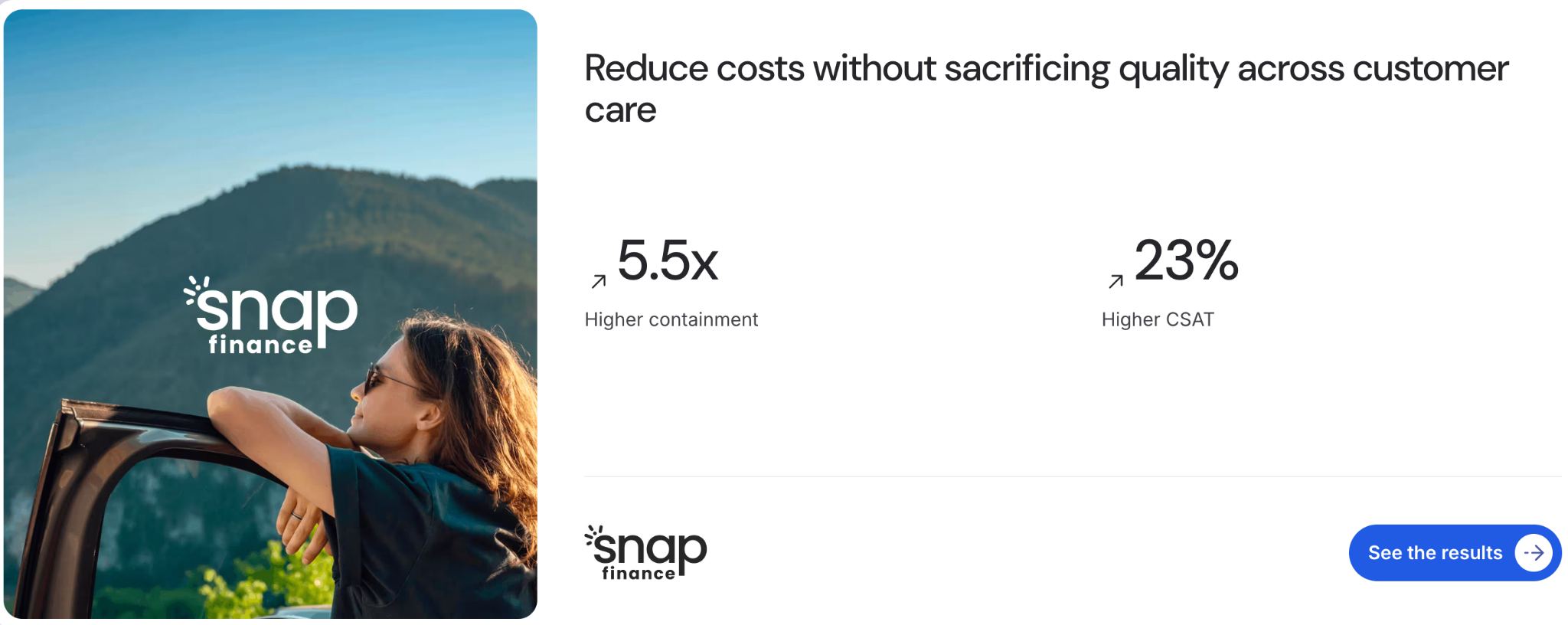 How Cresta highlights its Cresta case study (alongside several others on its homepage)