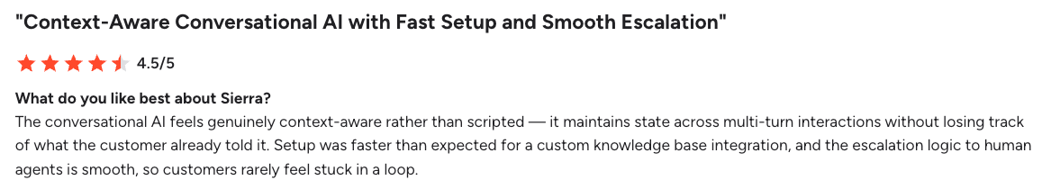 G2 review on Sierra's fast implementation