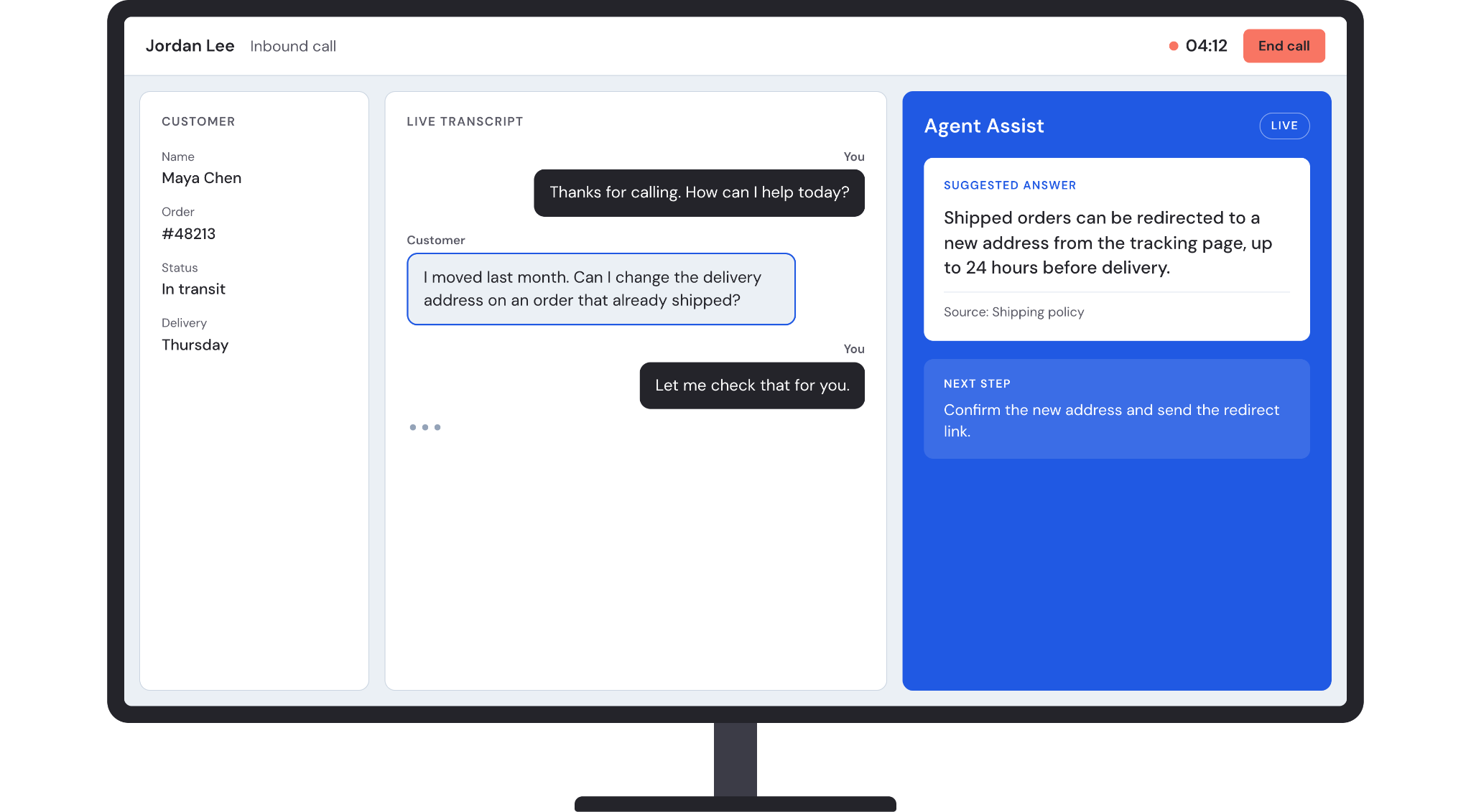 Real-time agent assist