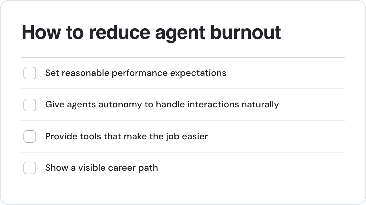 How to reduce agent burnout