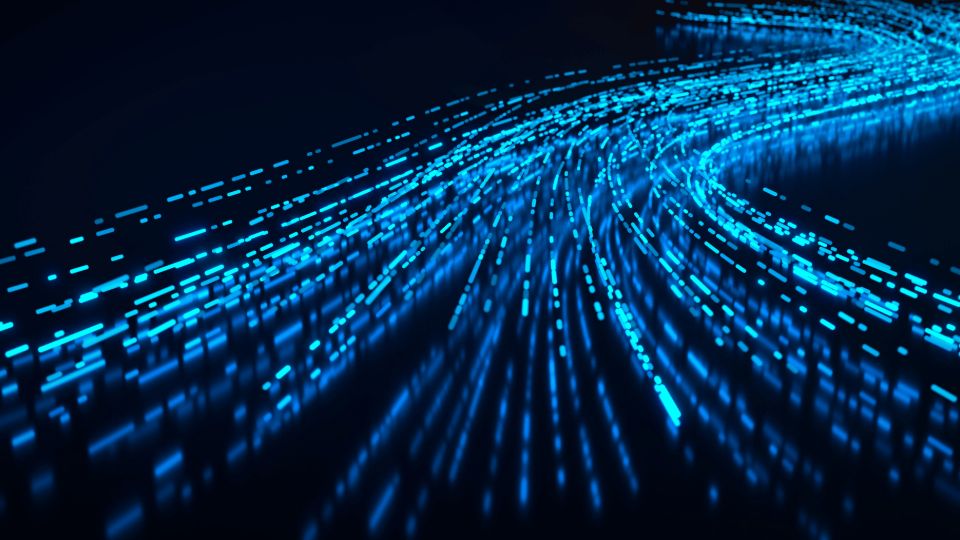 Blue light waves representing speed