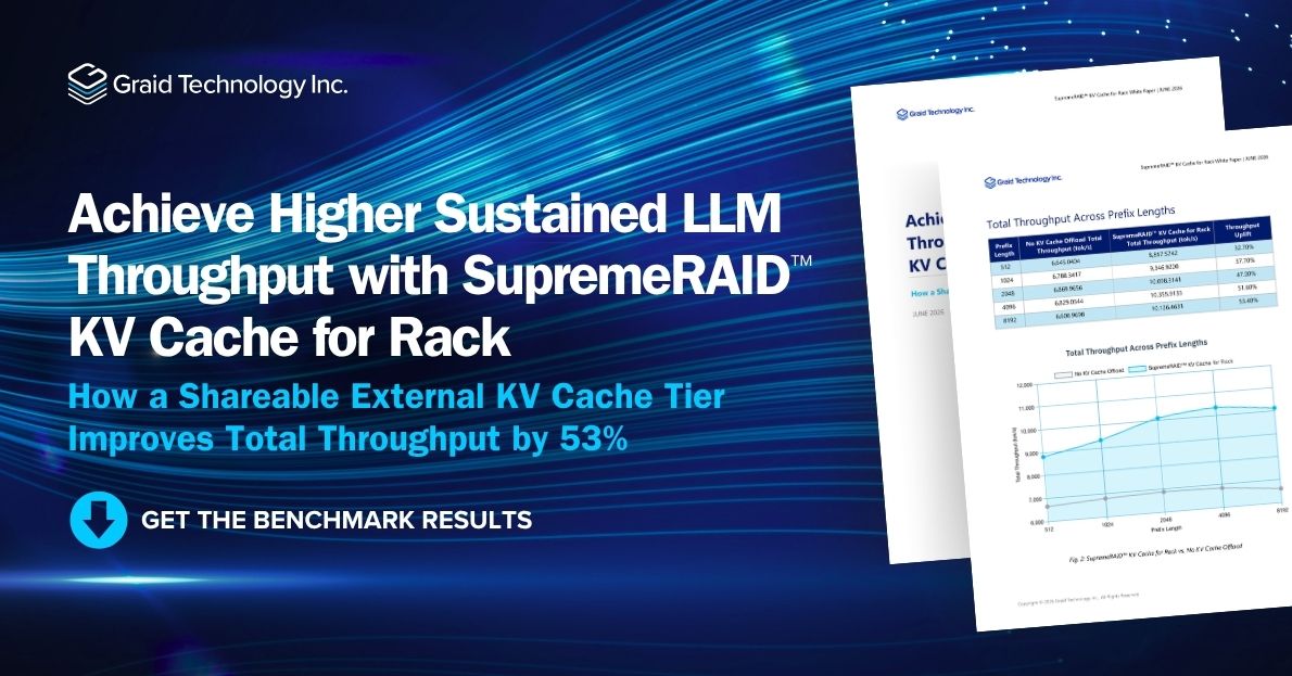 Achieve Higher Sustained LLM Throughput with SupremeRAID™ KV Cache for Rack