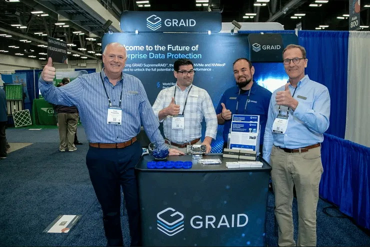  Graid booth at Data Center World 2022 and Panelists