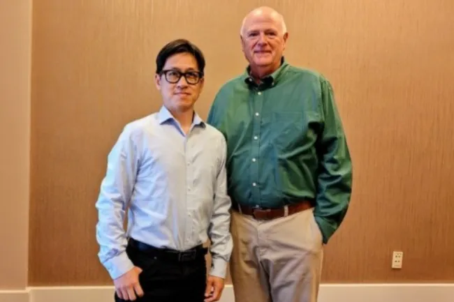 Leander Yu, CEO and co-founder of Graid Technology, with his SVP & GM Americas & EMEA, Tom Paquette. (Credit: SL)