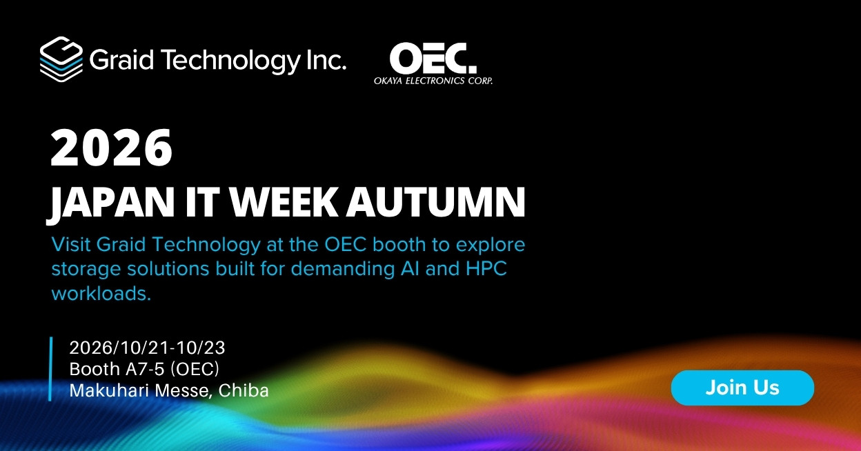 Join Graid Technology at OEC booth A7-5 during Japan IT Week Autumn 2026, October 21–23