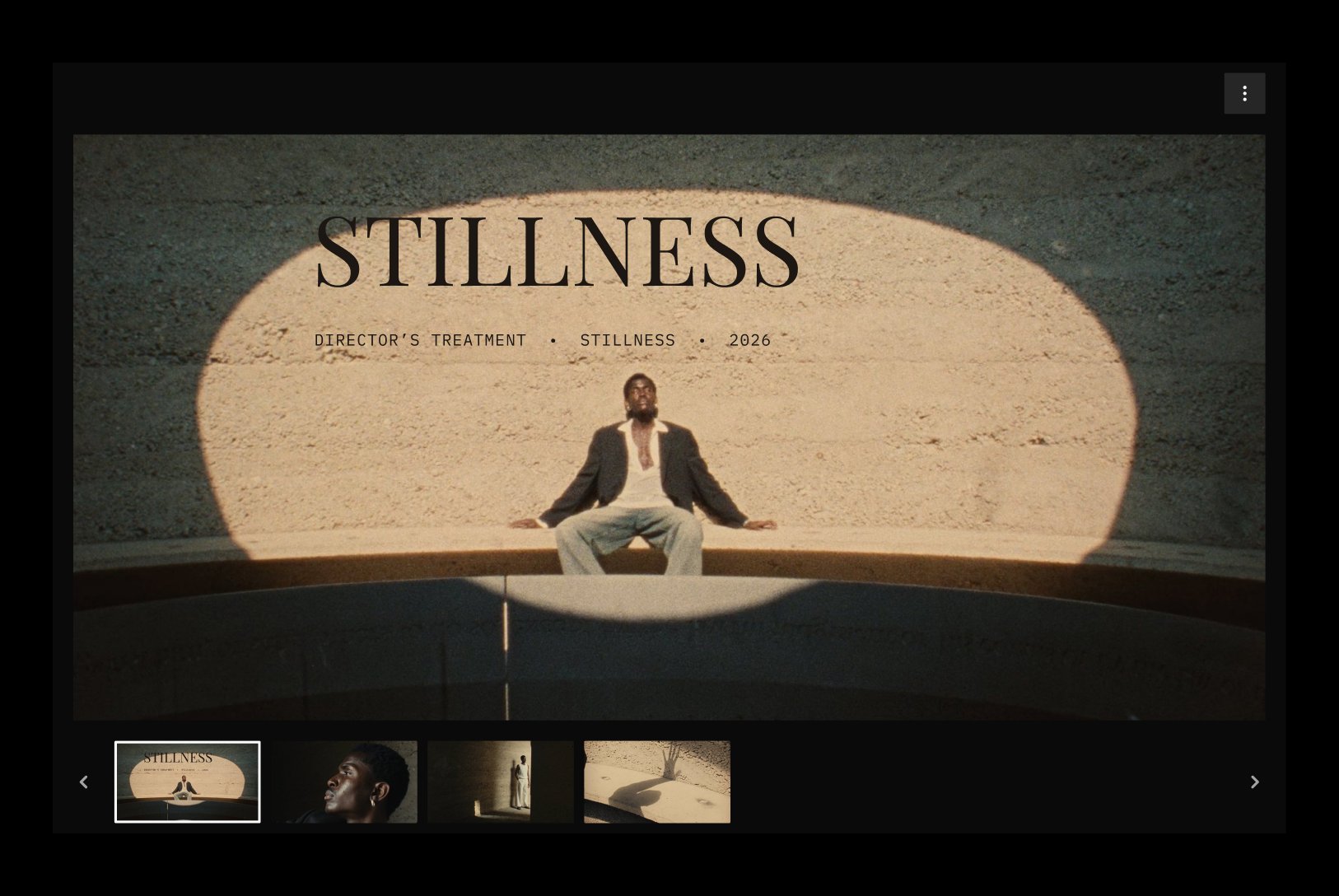 A Frame Set Treatment in Present mode with a strip of Slide thumbnails below