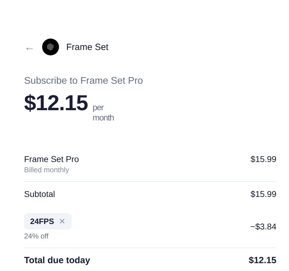 Checkout order summary with code 24FPS applied, total due today $12.15
