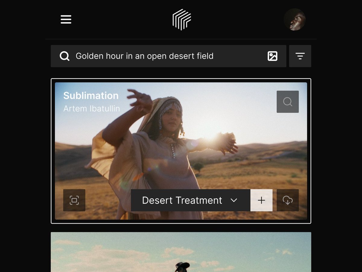 Frame Set search results for Golden hour in an open desert field