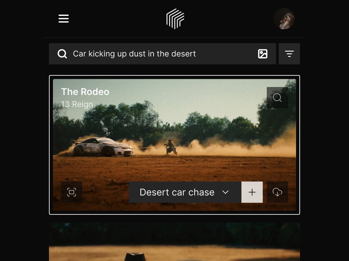 Frame Set search results for Car kicking up dust in the desert