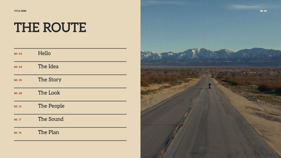 Two-Lane route index Slide