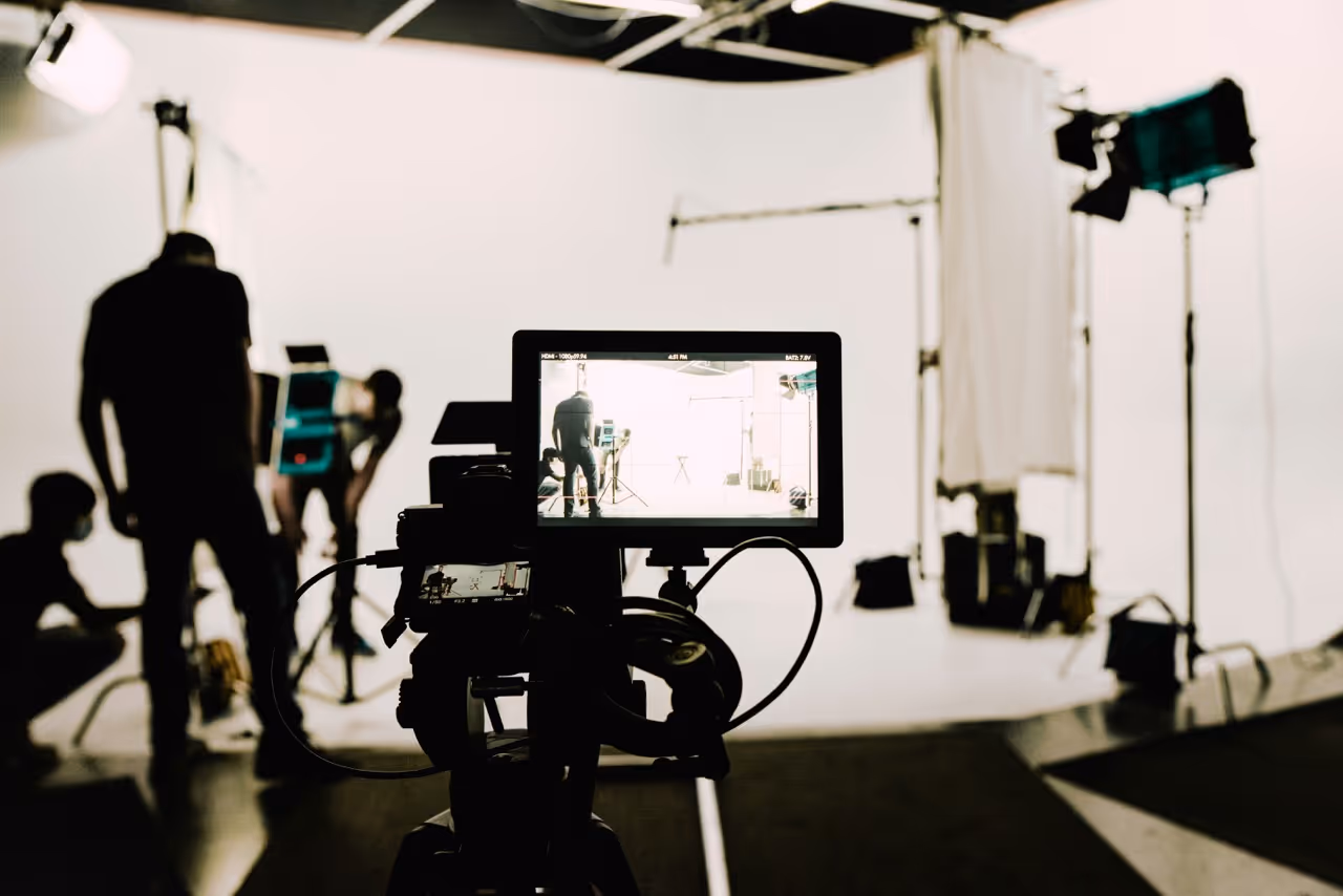 A filmmaker planning a shoot in pre-production.