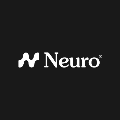 Neuro logo in white on a black background.