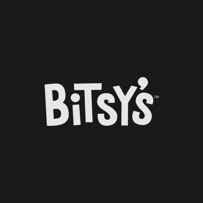 White text spelling "Bitsy's" on a black background.
