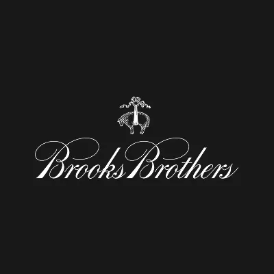 Stylized text logo featuring "Brooks Brothers" in elegant script on a black background.