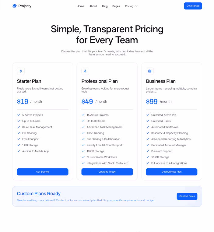Pricing Page