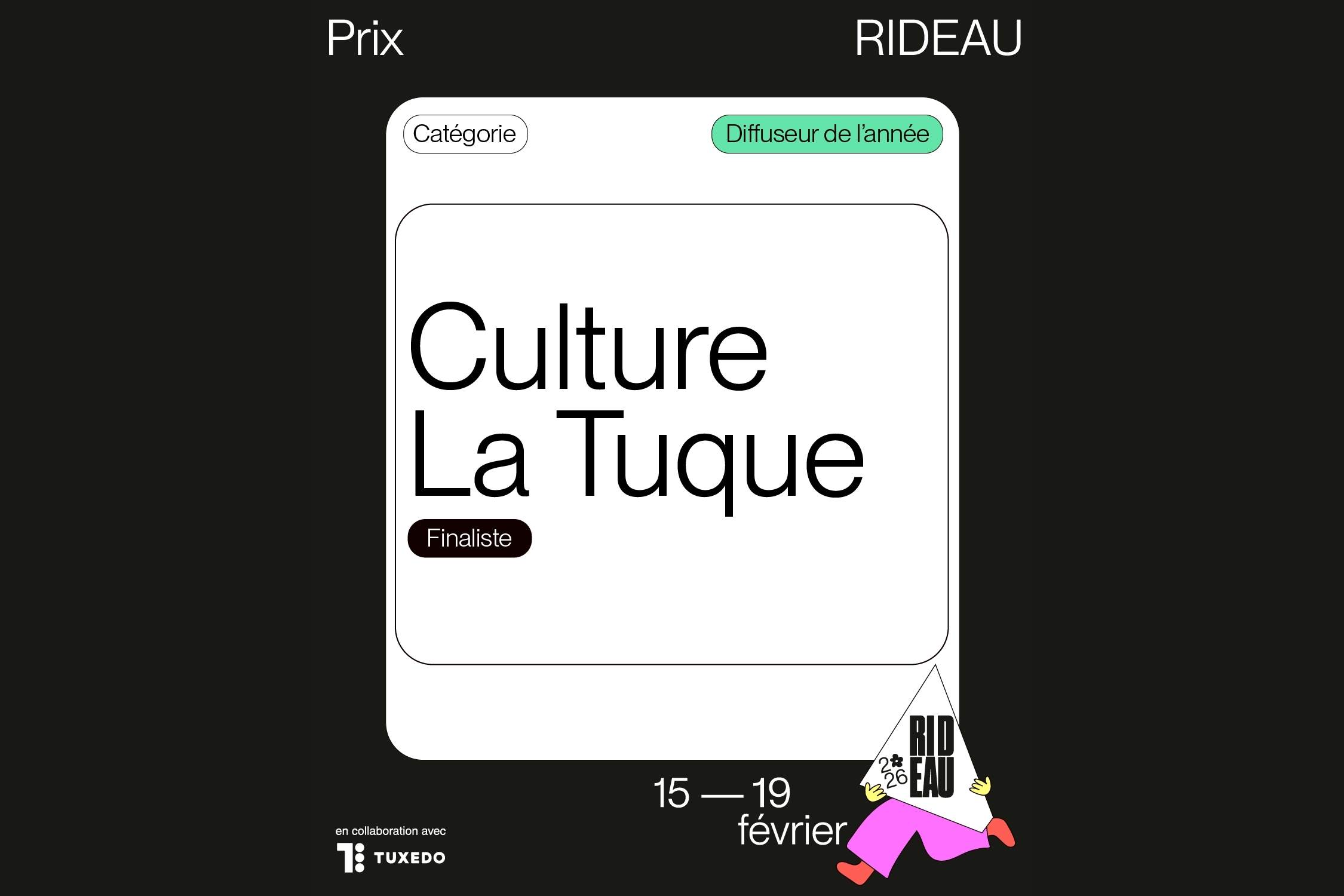 Gala Rideau : Culture La Tuque en nomination pour le prix du diffuseur de l’année