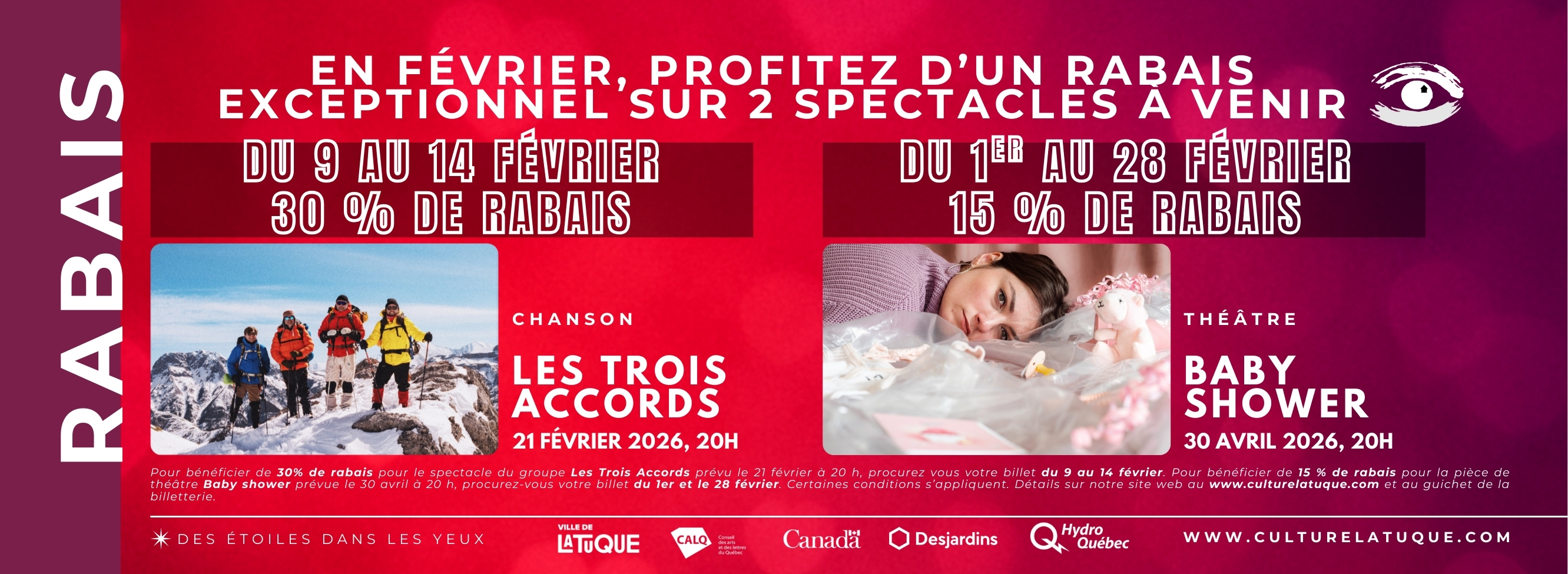 Février et St-Valentin : des rabais pour un temps limité.