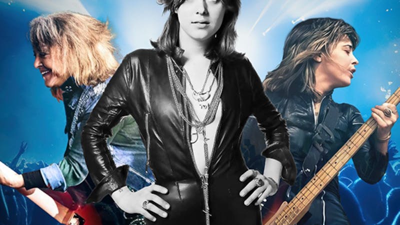 Photo of Suzi in 3 different styles side by side behind a blue background with lights shining