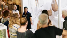 Museum guide leads tour