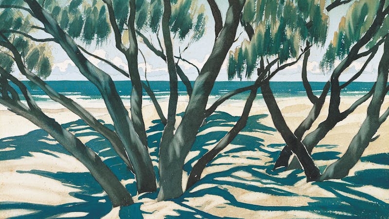 Kenneth Macqueen's 'Under the casuarinas, Maroochydore' c.1938