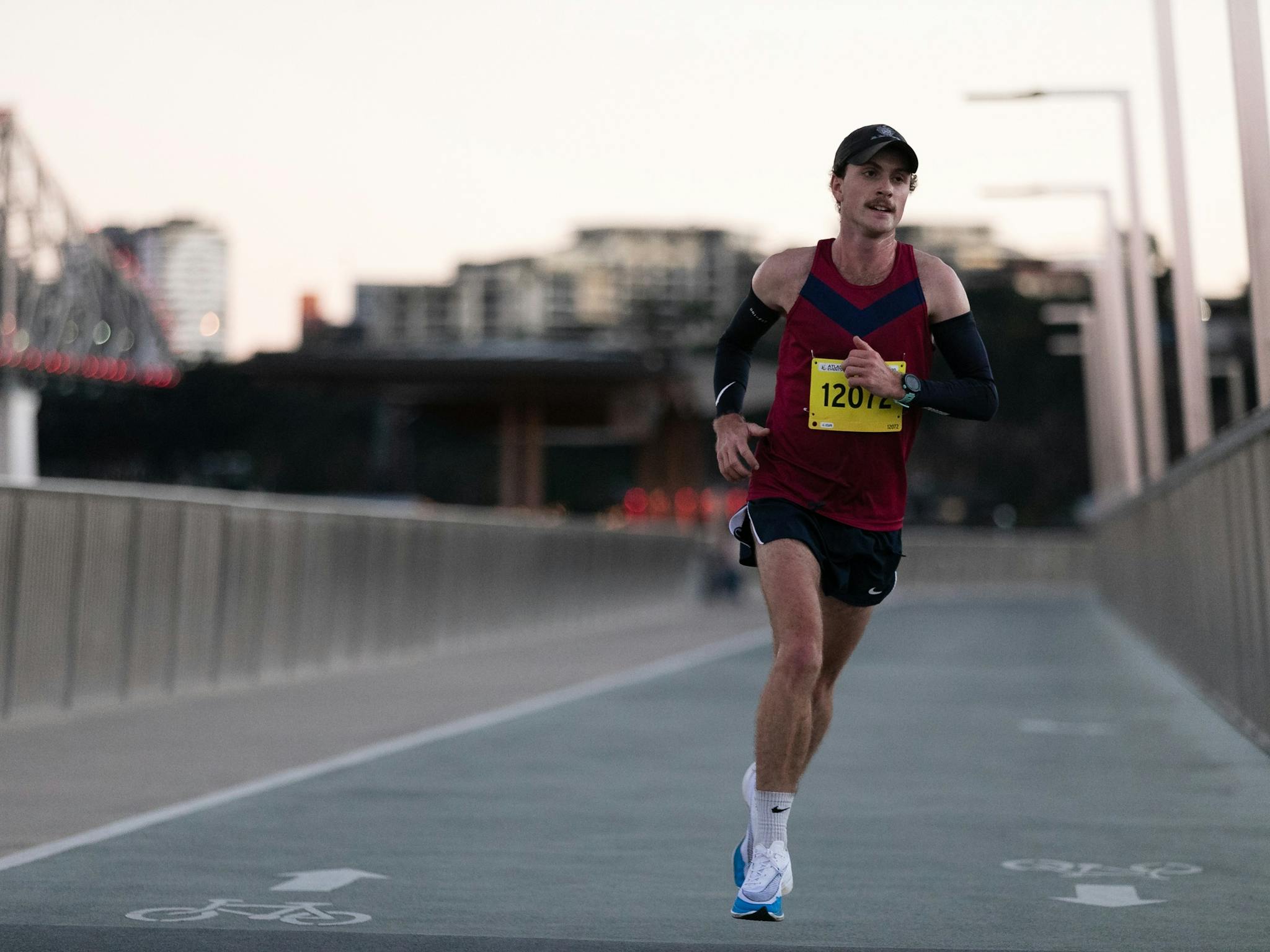 runner on bridge