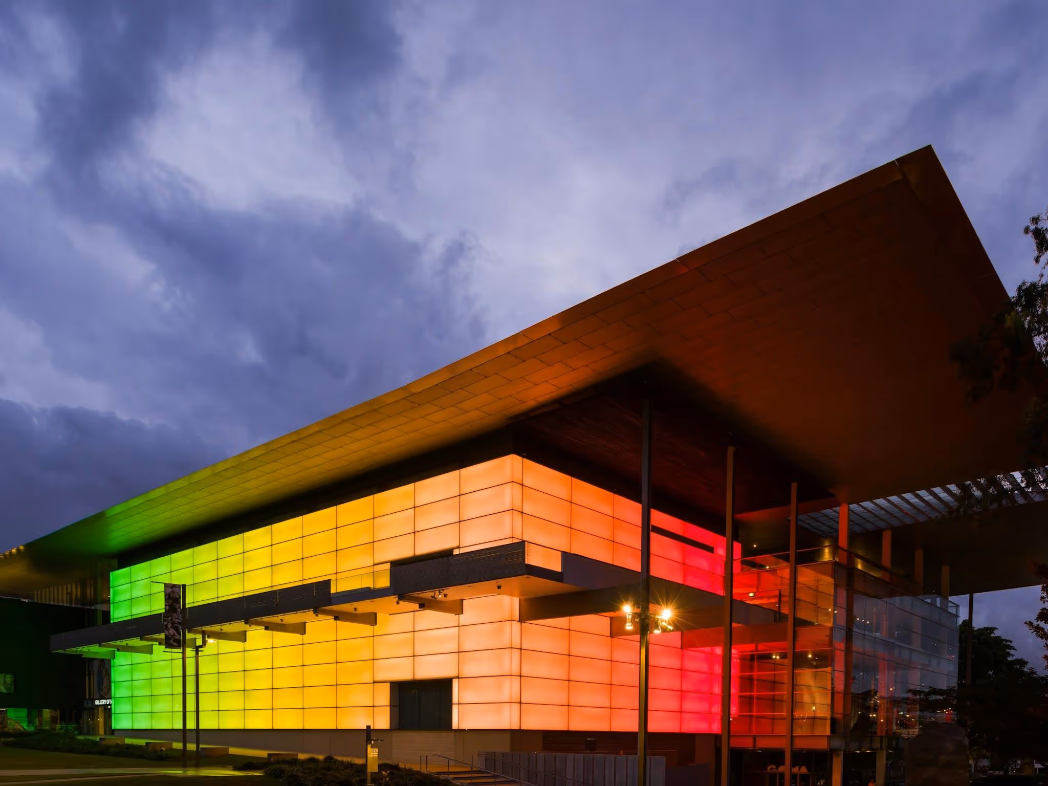 James Turrell's Night Life 2018. Commissioned to mark the 10th anniversary of the opening of GOMA
